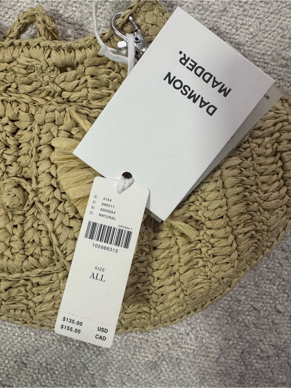 Anthropologie Fish Raffia Tote Bag NWT Woven Beach Purse - Picture 5 of 6